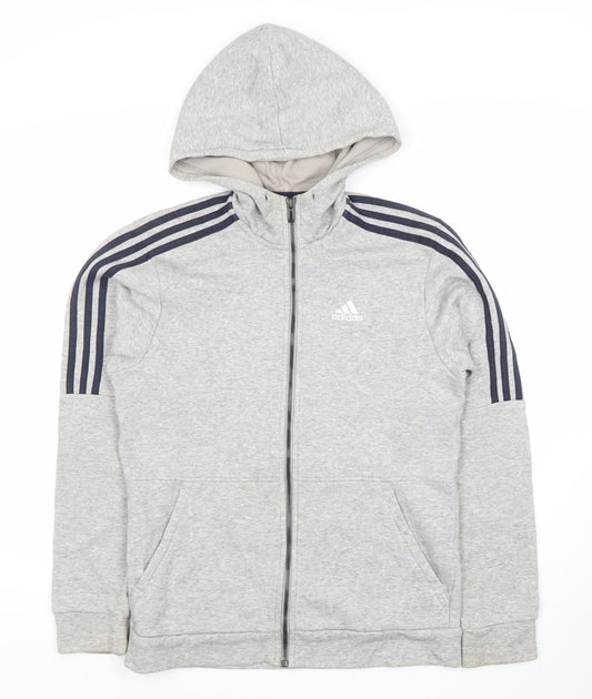 Mens UK Size XS adidas Grey Full Zip Hoodie