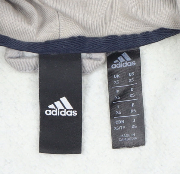 Mens UK Size XS adidas Grey Full Zip Hoodie