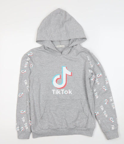 Toontoy Boys Grey TikTok Hoodie - Size 12