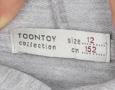 Toontoy Boys Grey TikTok Hoodie - Size 12