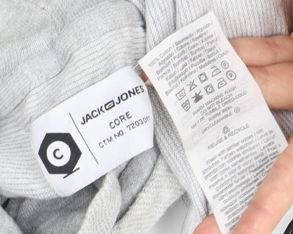 Mens UK Size M JACK & JONES Grey Pullover Hoodie