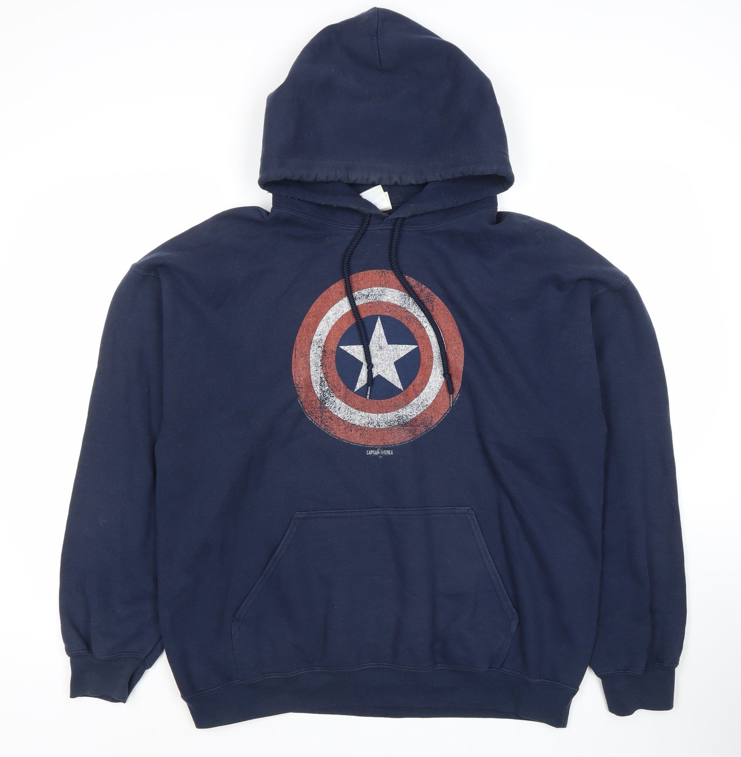Mens UK Size L Gildan Blue Pullover Hoodie