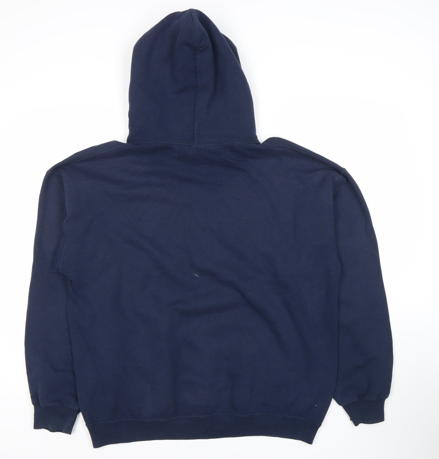 Mens UK Size L Gildan Blue Pullover Hoodie