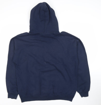 Mens UK Size L Gildan Blue Pullover Hoodie