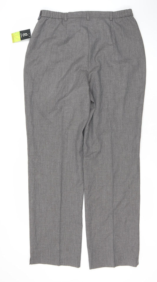 Gardeur Women's Grey Regular Fit Business Trousers Size 14