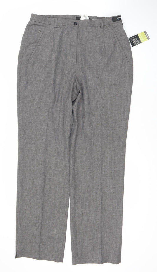Gardeur Women's Grey Regular Fit Business Trousers Size 14