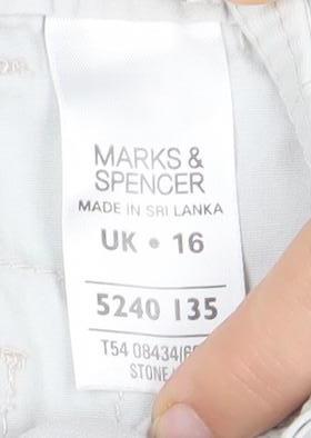 Womens UK Size 16 Marks and Spencer Regular Fit Cropped White Trousers
