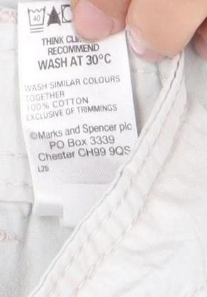 Womens UK Size 16 Marks and Spencer Regular Fit Cropped White Trousers