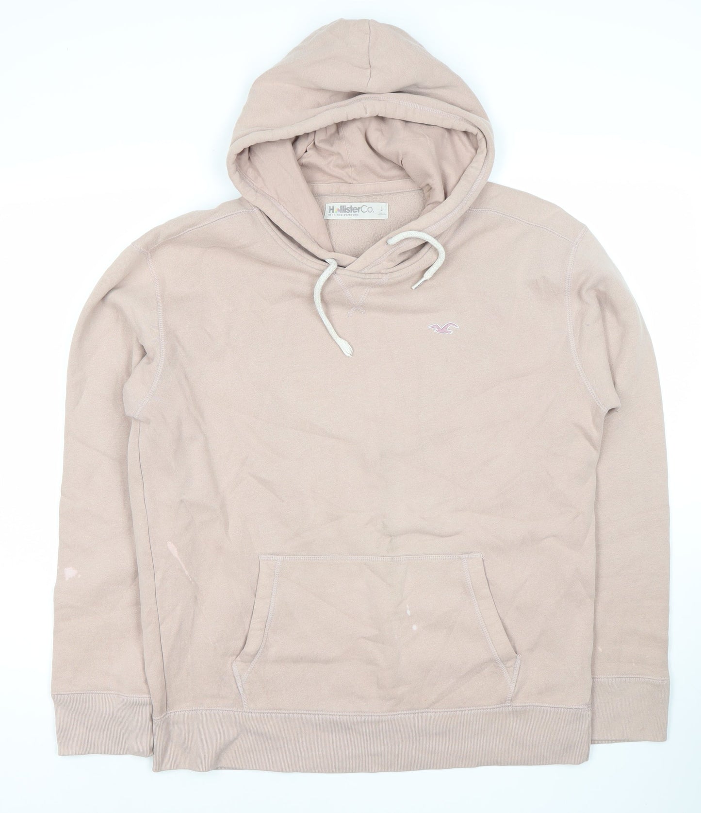 Hollister Beige Pullover Hoodie, Unisex Adults L