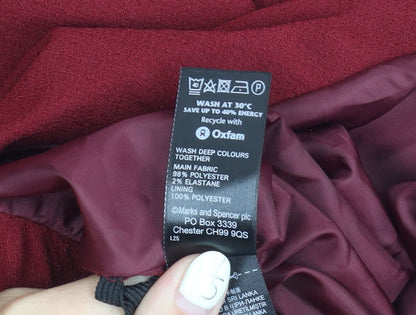 Marks and Spencer Red A-Line Women's Midi Skirt Size 14