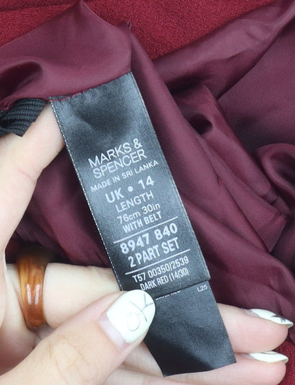 Marks and Spencer Red A-Line Women's Midi Skirt Size 14