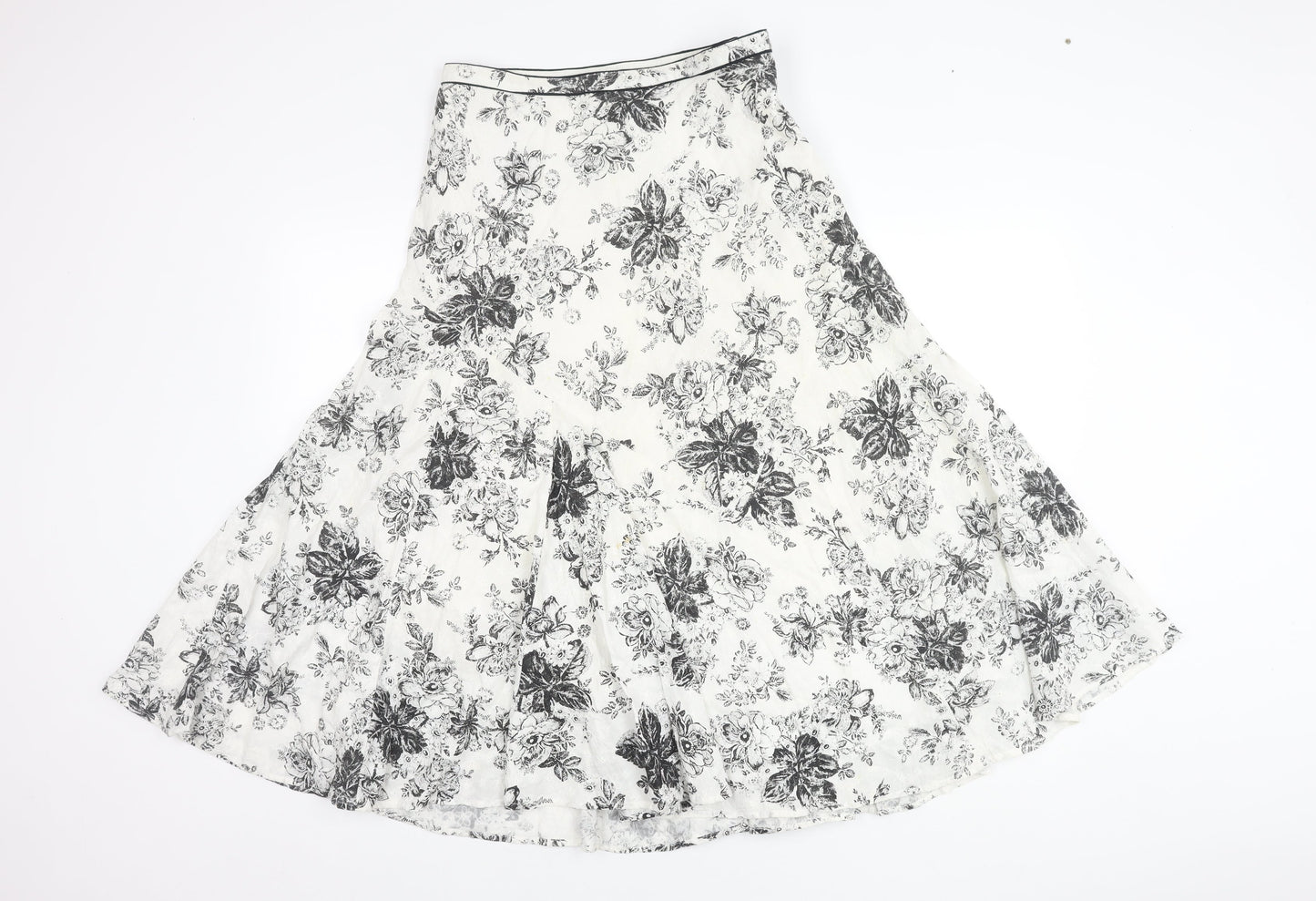 Marks and Spencer Women's White Floral Skirt Size 14