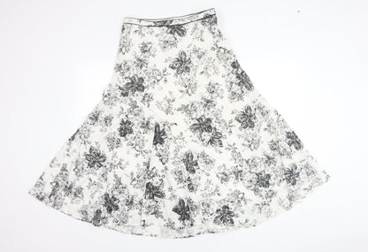 Marks and Spencer Women's White Floral Skirt Size 14