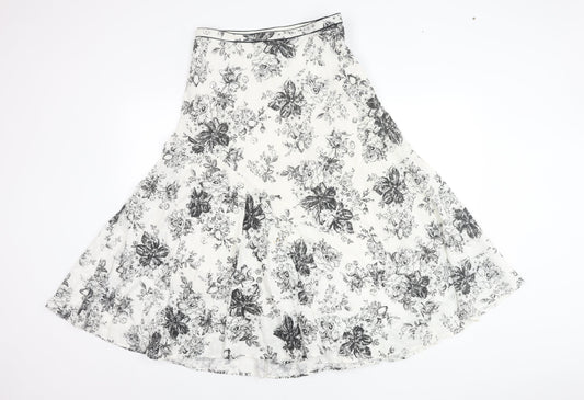 Marks and Spencer Women's White Floral Skirt Size 14