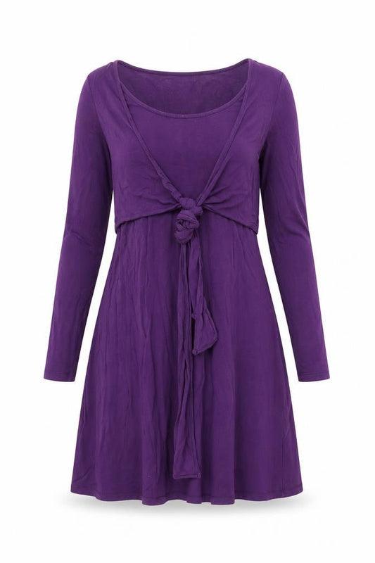 JoJo Maman Bébé Women's Purple Long Sleeve Dress