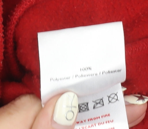 Kangol Women Red Fleece Waistcoat M Full Zip Casual