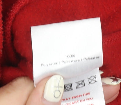 Kangol Women Red Fleece Waistcoat M Full Zip Casual