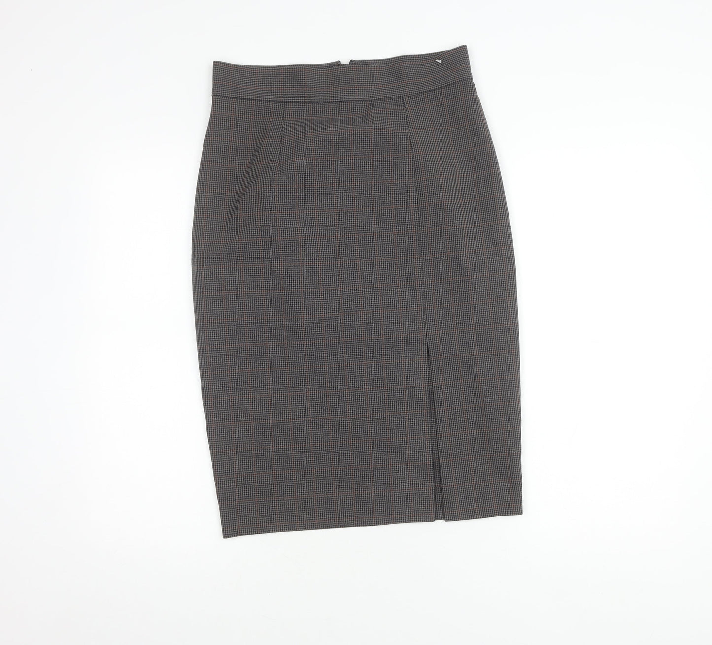 Marks and Spencer Women's Brown Check Pencil Skirt Size 10