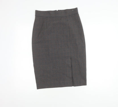Marks and Spencer Women's Brown Check Pencil Skirt Size 10