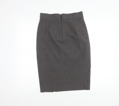 Marks and Spencer Women's Brown Check Pencil Skirt Size 10