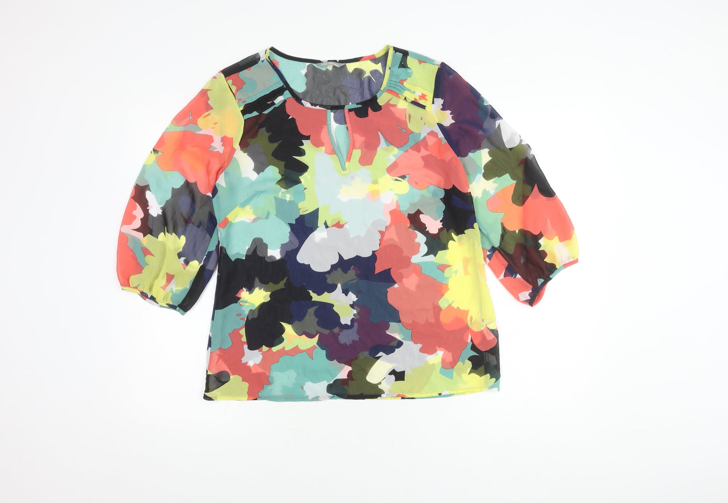 Womens UK Size 12 Marks and Spencer Multicoloured Basic Blouse