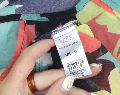 Womens UK Size 12 Marks and Spencer Multicoloured Basic Blouse