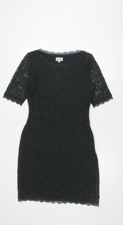 Jigsaw Black Lace Dress Medium Floral Women