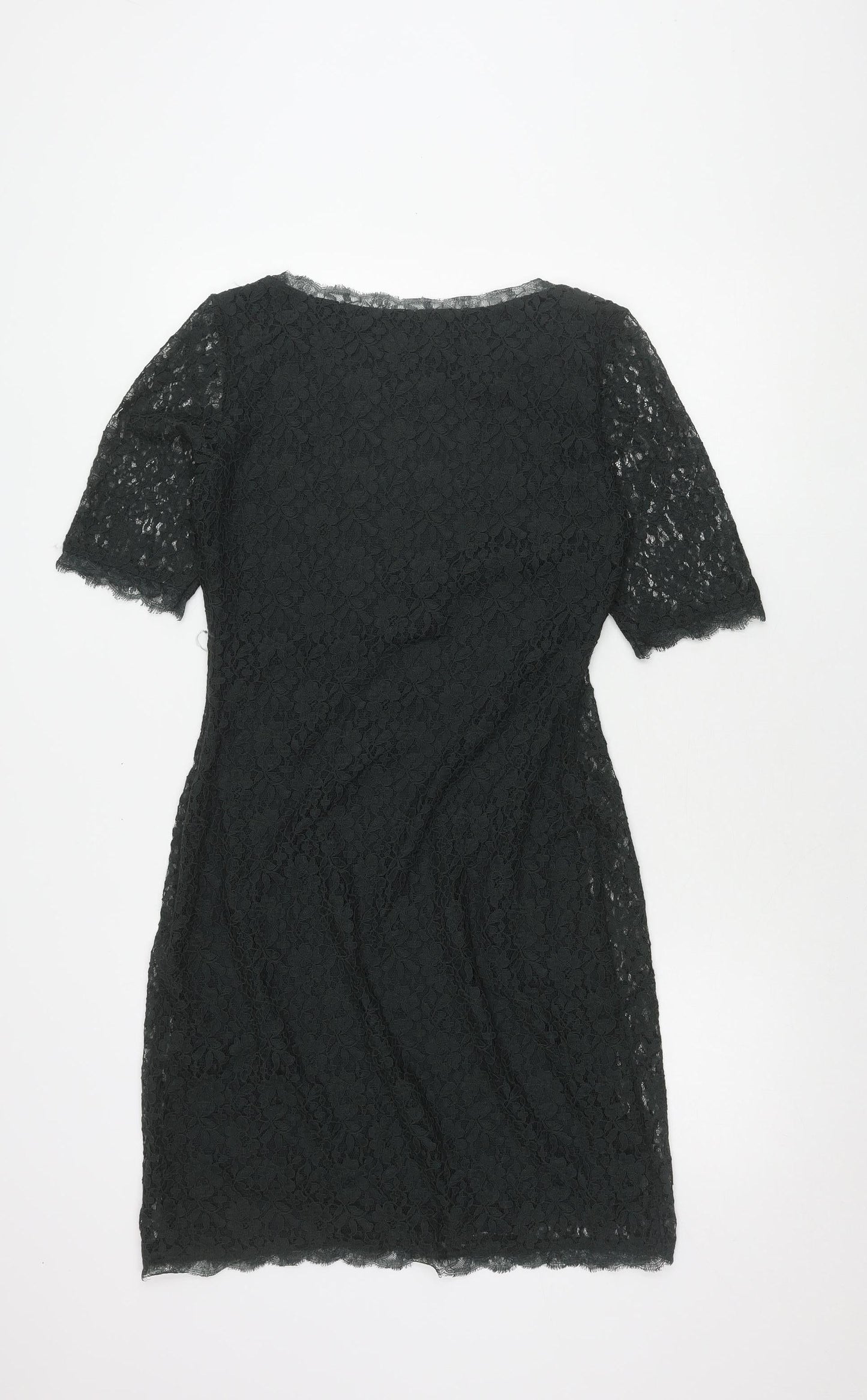 Jigsaw Black Lace Dress Medium Floral Women