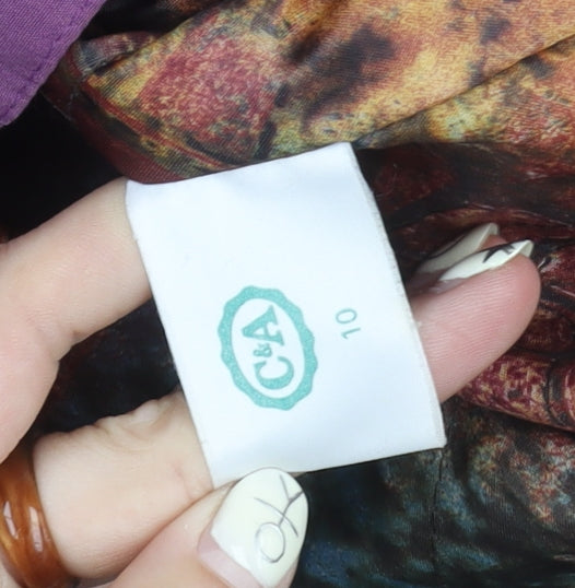 C&A Women's Purple Coat Size 10, Casual Mid-Length