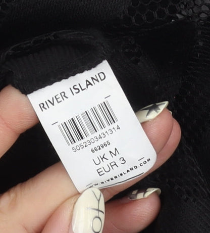 Womens UK Size M River Island Black Basic Blouse