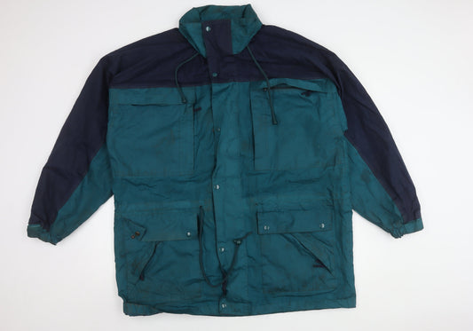 Mens UK Size XL Hijack Blue Windbreaker Coat