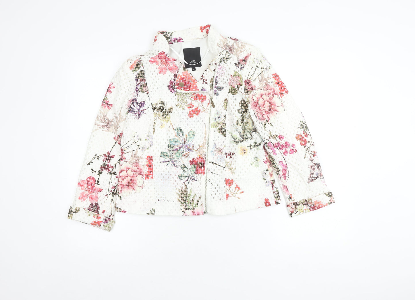 River Island Women's Floral Jacket - Size 12, Multicoloured