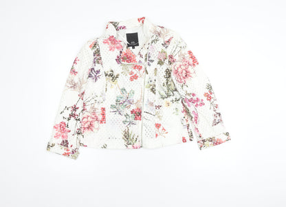 River Island Women's Floral Jacket - Size 12, Multicoloured