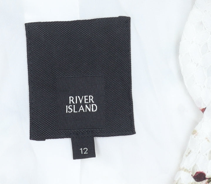 River Island Women's Floral Jacket - Size 12, Multicoloured