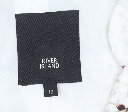 River Island Women's Floral Jacket - Size 12, Multicoloured