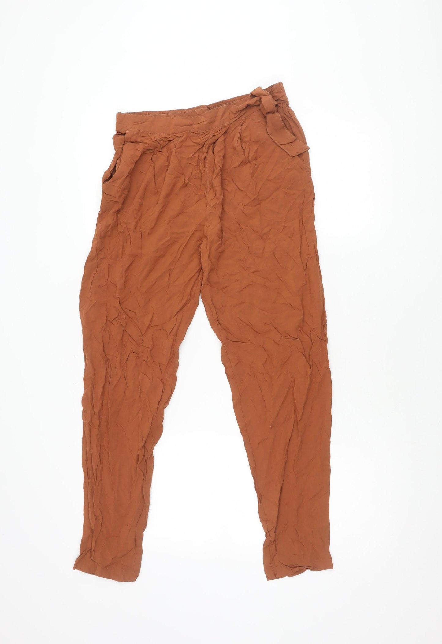 Esmaia Women's Brown Relaxed Trousers Size 10