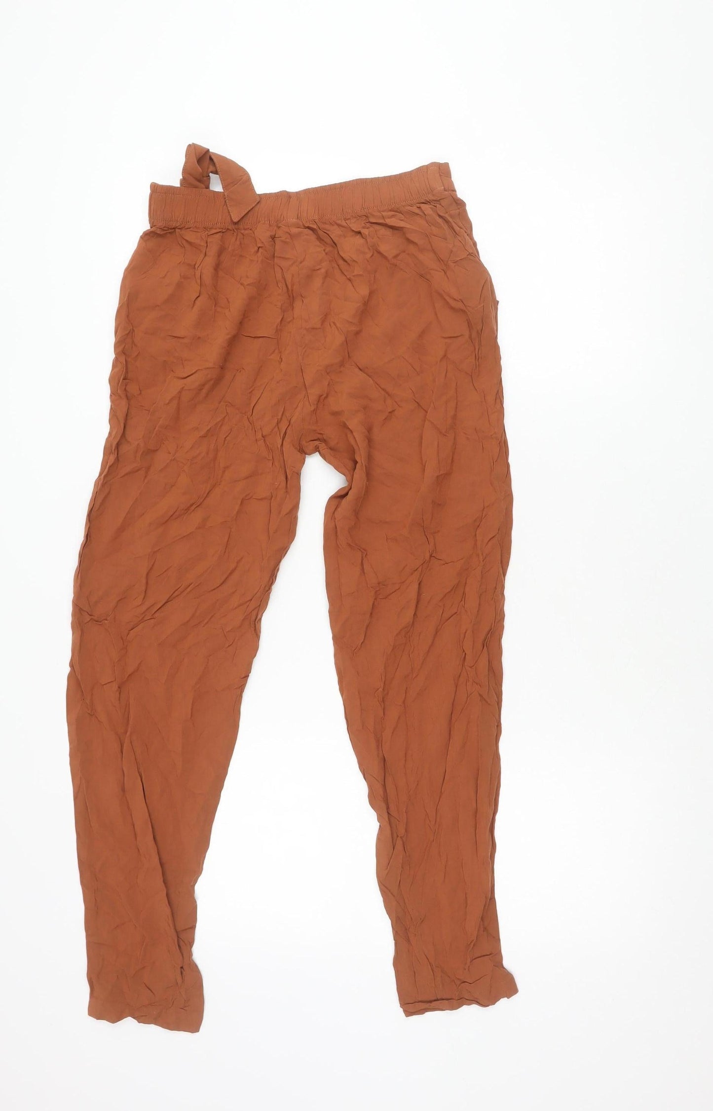 Esmaia Women's Brown Relaxed Trousers Size 10