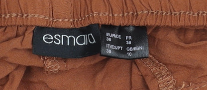 Esmaia Women's Brown Relaxed Trousers Size 10