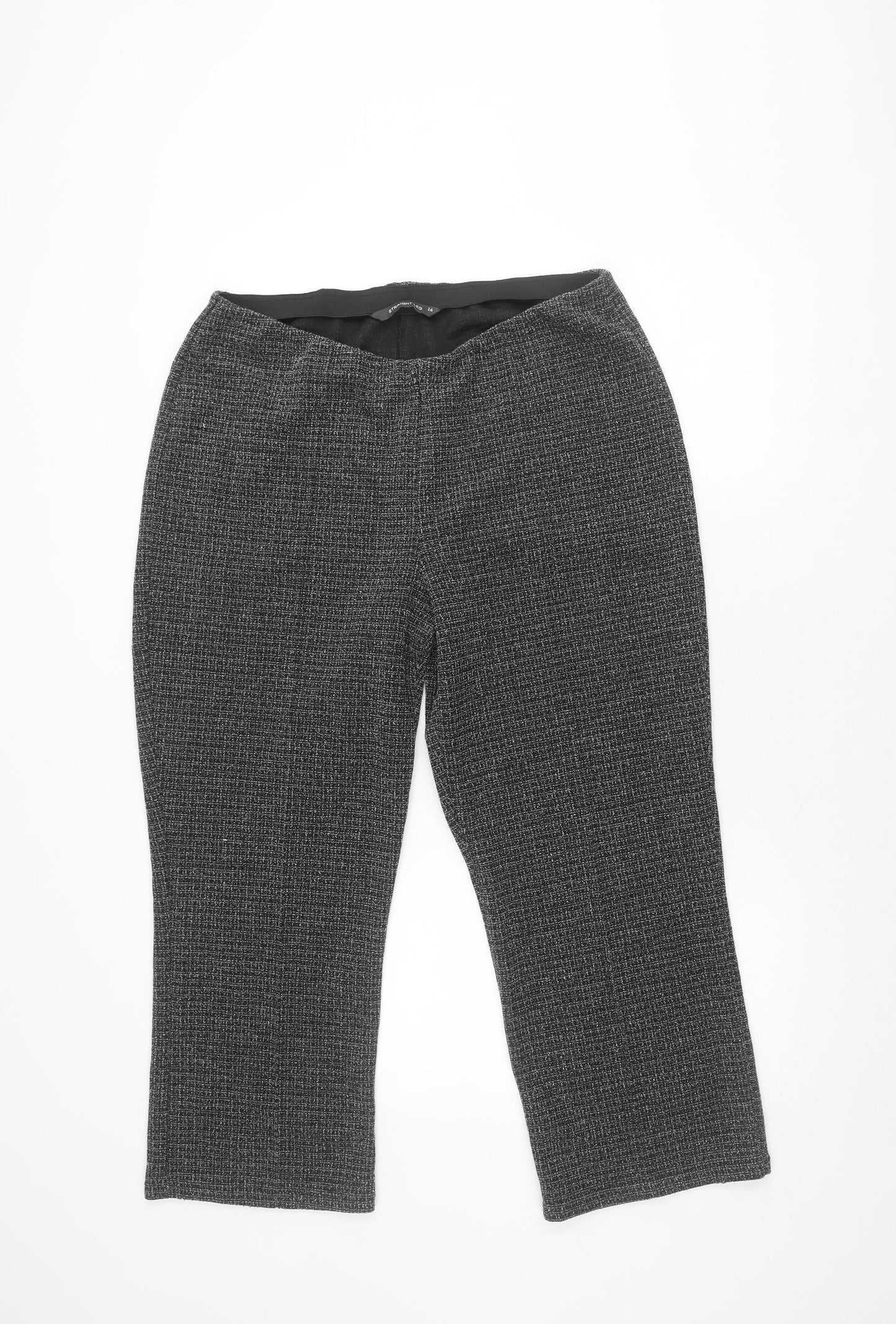 Bonmarché Women's Black Straight Leg Trousers Size 16