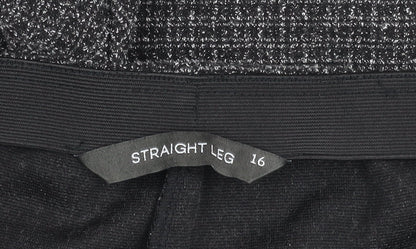 Bonmarché Women's Black Straight Leg Trousers Size 16