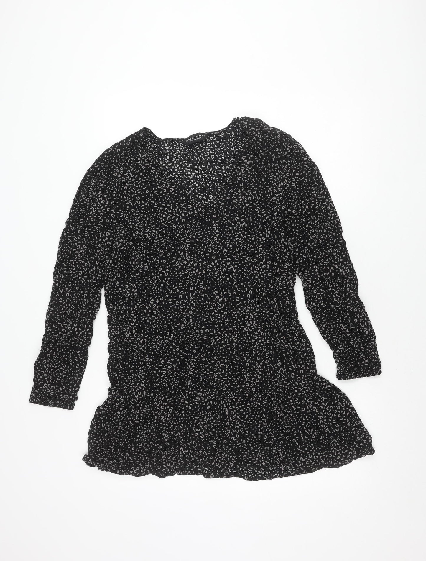 Dorothy Perkins Women's Black Animal Print Dress, Size 14