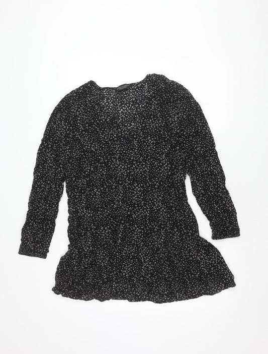 Dorothy Perkins Women's Black Animal Print Dress, Size 14
