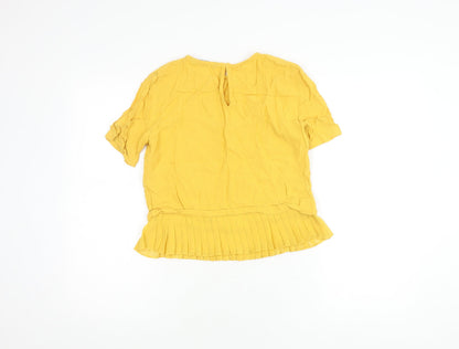 Womens UK Size 8 Zara Yellow Basic Blouse