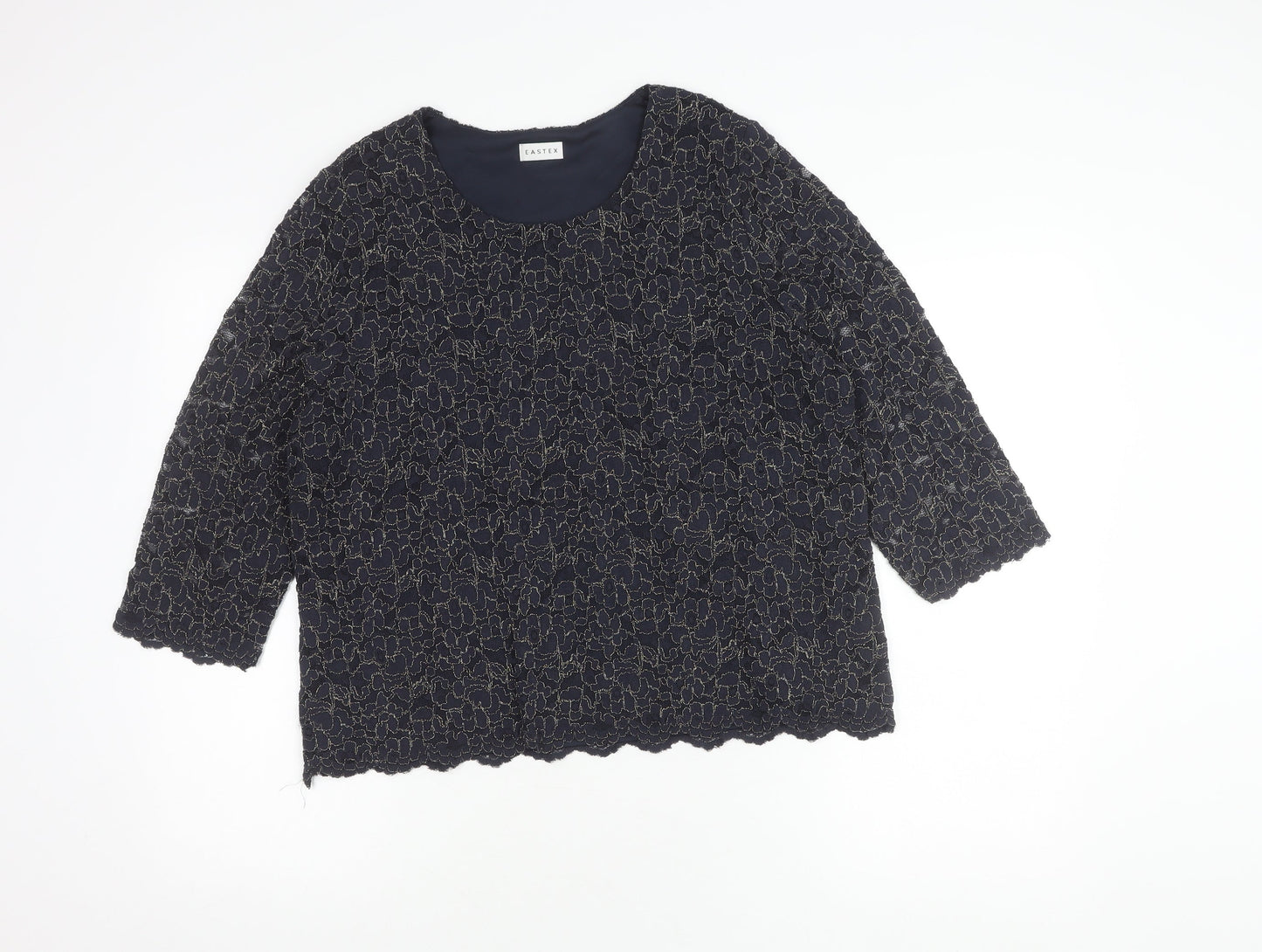Womens UK Size 16 Eastex Black Basic Blouse
