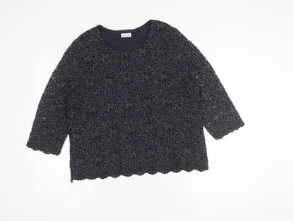 Womens UK Size 16 Eastex Black Basic Blouse