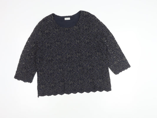 Womens UK Size 16 Eastex Black Basic Blouse