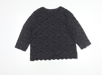 Womens UK Size 16 Eastex Black Basic Blouse