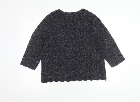 Womens UK Size 16 Eastex Black Basic Blouse