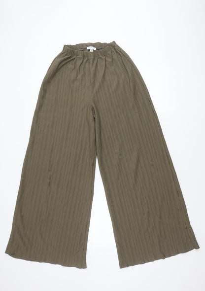 Topshop Women's Grey Wide-Leg Trousers Size 6