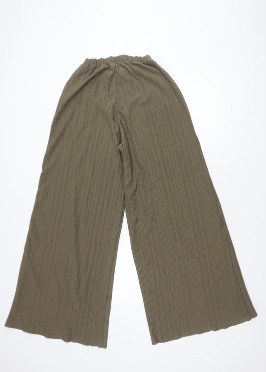 Topshop Women's Grey Wide-Leg Trousers Size 6